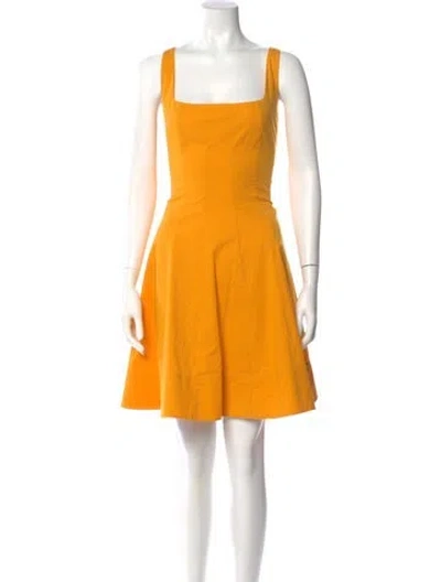 Pre-owned Staud Square Neckline Mini Dress In Yellow