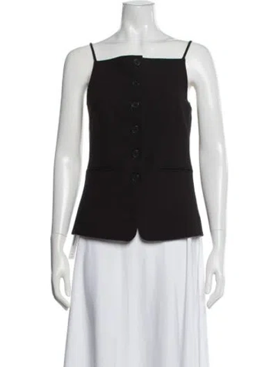 Pre-owned Staud Square Neckline Sleeveless Button-up Top In Purple