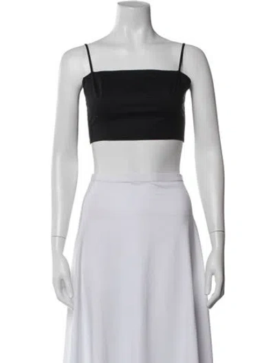 Pre-owned Staud Square Neckline Sleeveless Crop Top In Gray