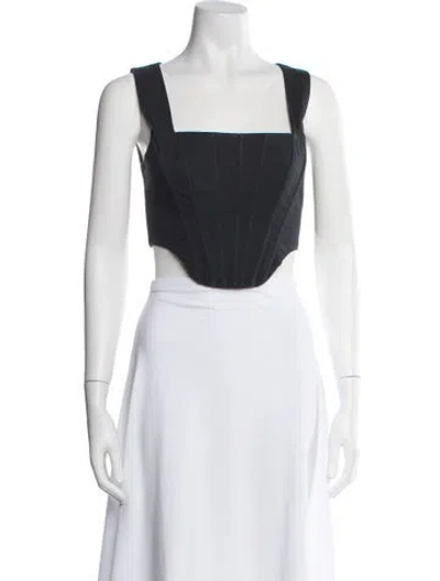 Pre-owned Staud Square Neckline Sleeveless Crop Top In Multi