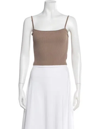 Pre-owned Staud Square Neckline Sleeveless Crop Top In Multi