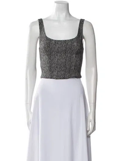 Pre-owned Staud Square Neckline Sleeveless Crop Top In Neutral