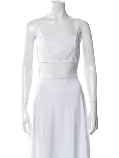 Pre-owned Staud Square Neckline Sleeveless Crop Top In Neutral