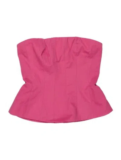 Pre-owned Staud Square Neckline Sleeveless Crop Top In Pink