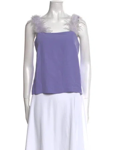 Pre-owned Staud Square Neckline Sleeveless Crop Top In Purple