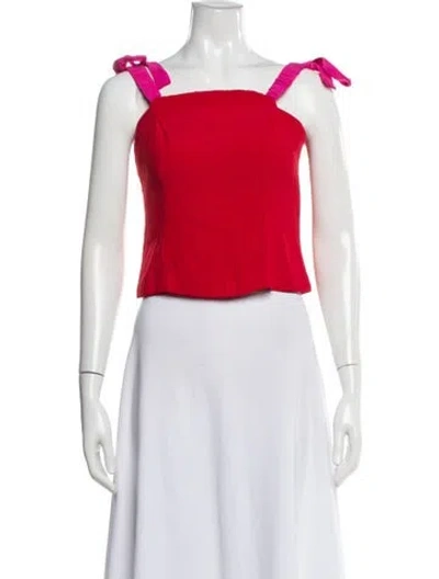 Pre-owned Staud Square Neckline Sleeveless Crop Top In Purple