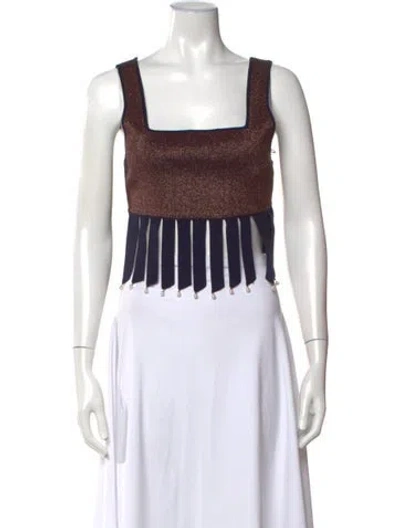 Pre-owned Staud Square Neckline Sleeveless Crop Top W/ Tags
