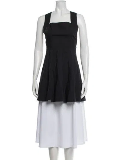Pre-owned Staud Square Neckline Sleeveless Top In Black