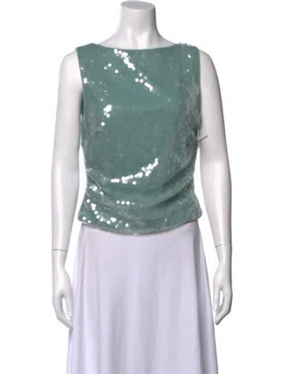Pre-owned Staud Square Neckline Sleeveless Top In Blue