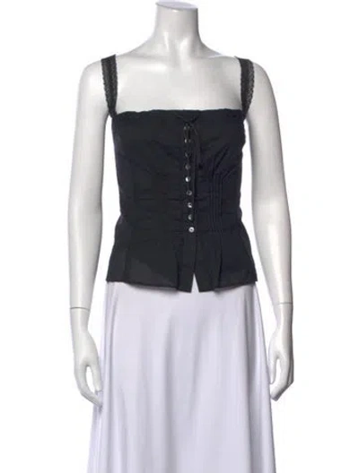 Pre-owned Staud Square Neckline Sleeveless Top In Blue