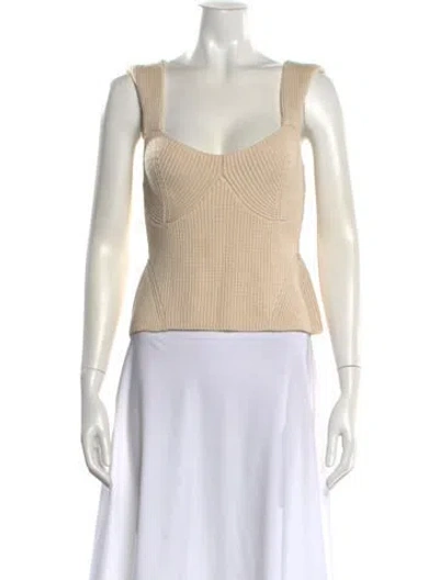 Pre-owned Staud Square Neckline Sleeveless Top In Neutral