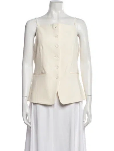 Pre-owned Staud Square Neckline Sleeveless Top In Neutral