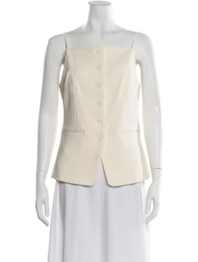 Pre-owned Staud Square Neckline Sleeveless Top In Neutral