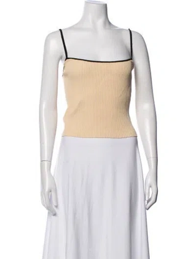 Pre-owned Staud Square Neckline Sleeveless Top In Neutrals