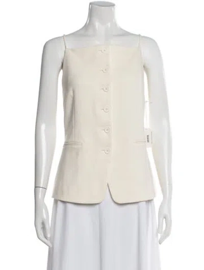 Pre-owned Staud Square Neckline Sleeveless Top W/ Tags In Neutral