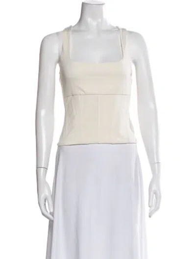 Pre-owned Staud Square Neckline Sleeveless Top W/ Tags In Neutral