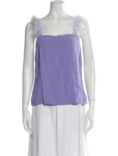 Pre-owned Staud Square Neckline Sleeveless Top W/ Tags In Purple