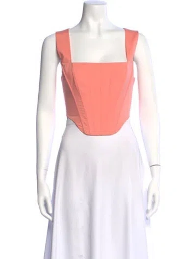 Pre-owned Staud Square Neckline Sleeveless Top In White
