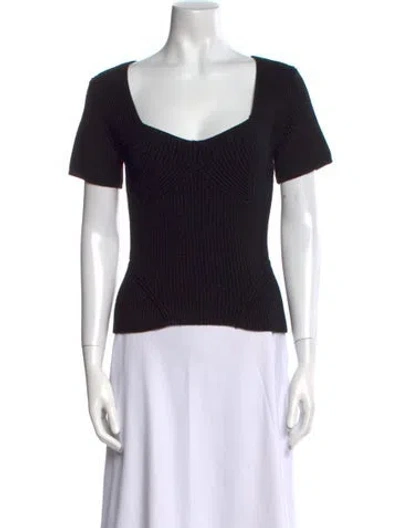 Pre-owned Staud Square Neckline Sweater In Black
