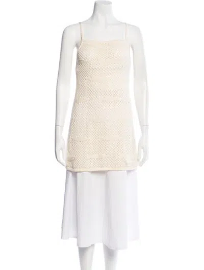 Pre-owned Staud Square Neckline Sweater In Neutrals