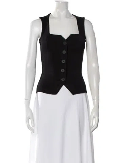 Pre-owned Staud Square Neckline Sweater W/ Tags In Black