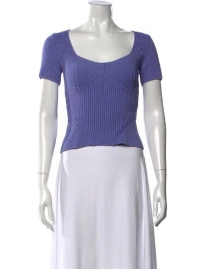 Pre-owned Staud Square Neckline Sweater W/ Tags In Purple