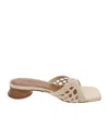 Staud Simone Cream Leather Crochet Heel In Cream