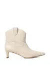 Staud Square-toe Leather Ankle Boots In Multi