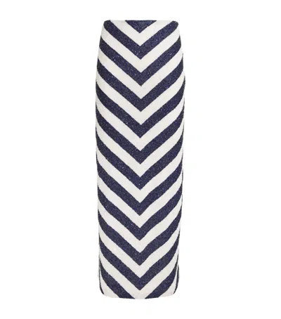 Staud St. Tropez On The Horizon Maxi Skirt In Blue