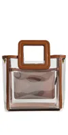 Staud Stadium Mini Shirley Bag Clear/tan In Clear/tan