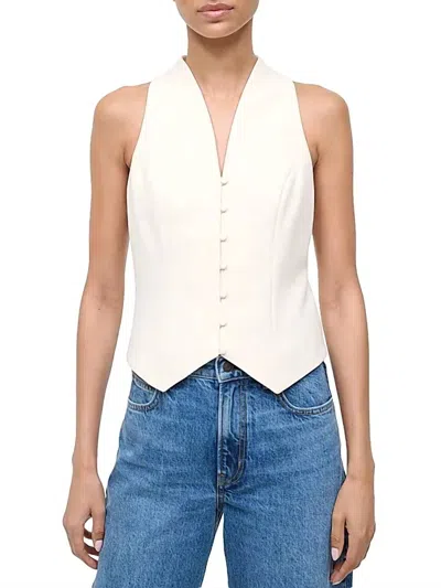 Staud Stella Vest In Ecru In Pink