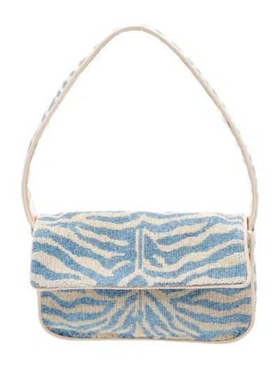 Pre-owned Staud Stingray Shoulder Bag In Blue/neutrals