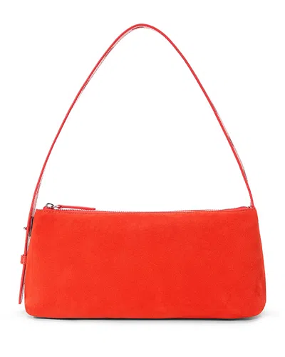 Staud Strada Suede Shoulder Bag In Red