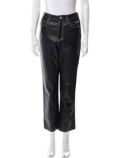 Pre-owned Staud Straight Leg Pants In Black
