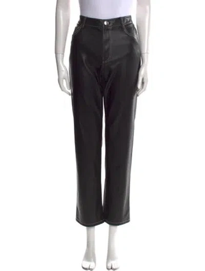 Pre-owned Staud Straight Leg Pants In Black