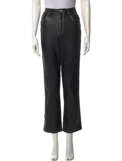 Pre-owned Staud Straight Leg Pants In Black