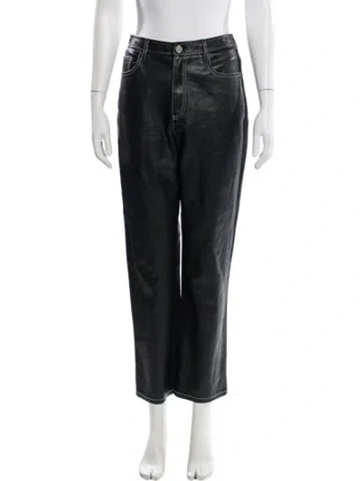 Pre-owned Staud Straight Leg Pants In Black