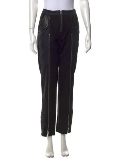 Pre-owned Staud Straight Leg Pants In Black