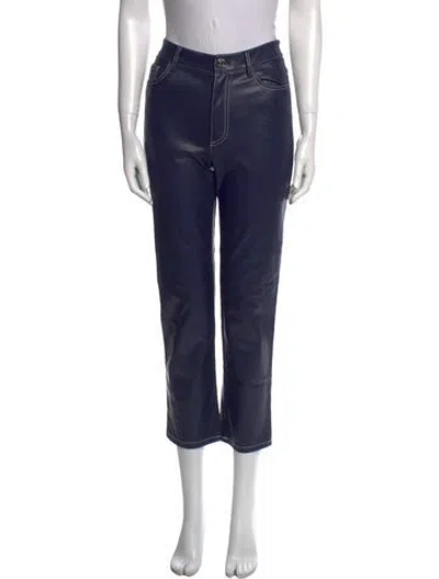 Pre-owned Staud Straight Leg Pants In Blue