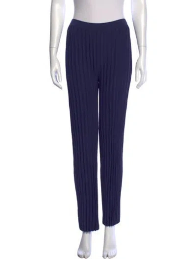 Pre-owned Staud Straight Leg Pants In Blue