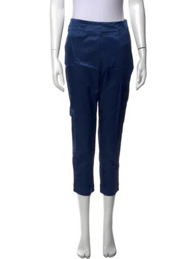 Pre-owned Staud Straight Leg Pants In Blue