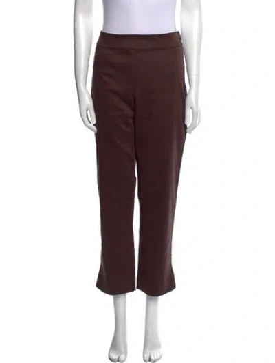 Pre-owned Staud Straight Leg Pants In Brown
