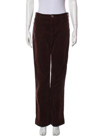Pre-owned Staud Straight Leg Pants In Brown