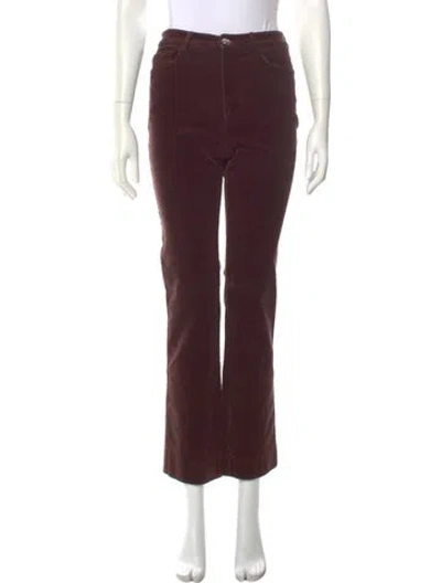 Pre-owned Staud Straight Leg Pants In Brown