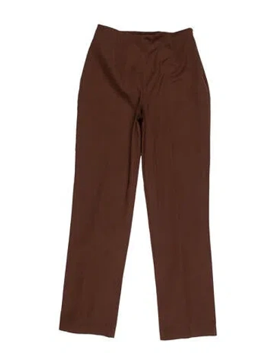 Pre-owned Staud Straight Leg Pants In Brown