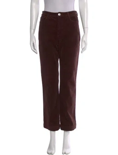 Pre-owned Staud Straight Leg Pants In Brown