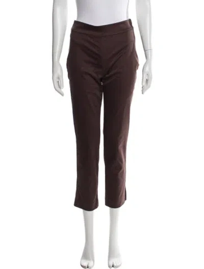 Pre-owned Staud Straight Leg Pants In Brown