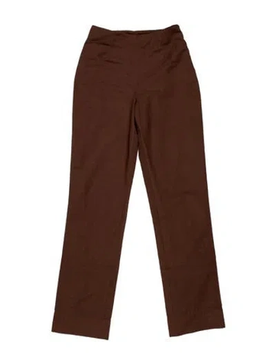 Pre-owned Staud Straight Leg Pants In Brown