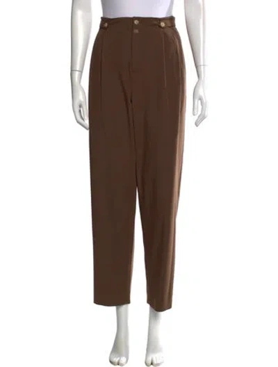 Pre-owned Staud Straight Leg Pants In Brown