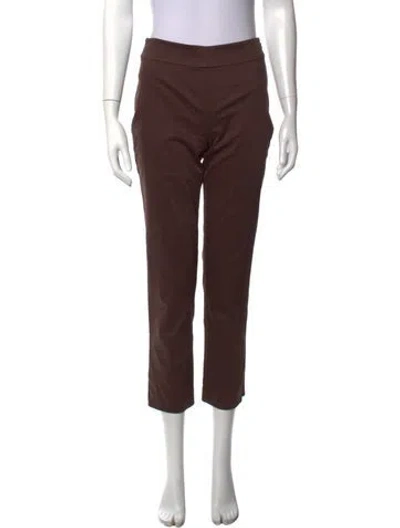 Pre-owned Staud Straight Leg Pants In Brown